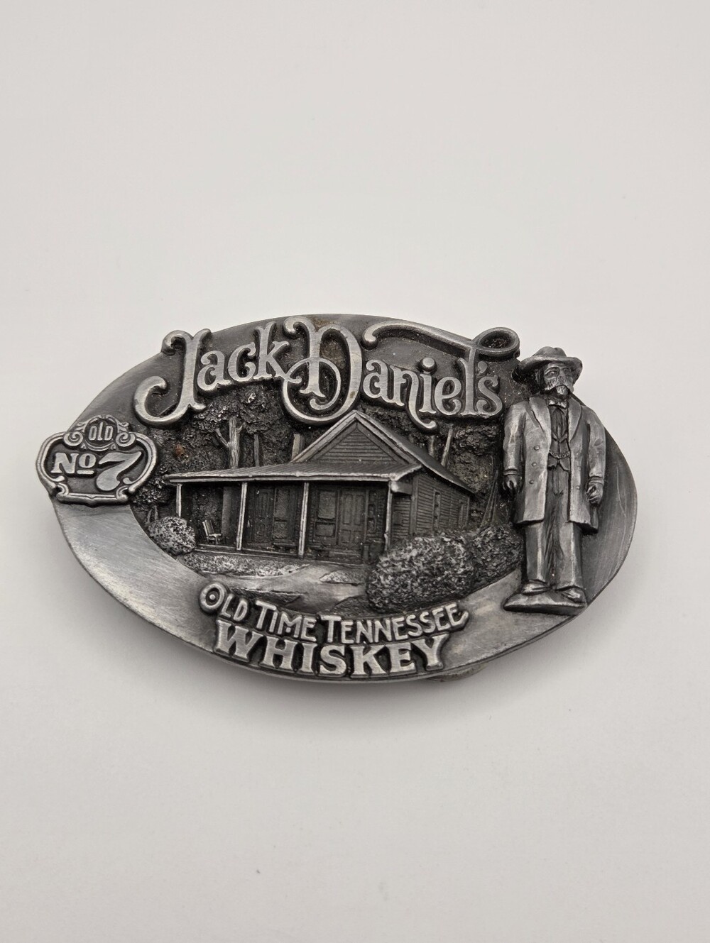 Vintage Arroyo Grande Jack Daniels Old Time Tennessee Whiskey Belt Buckle 1989